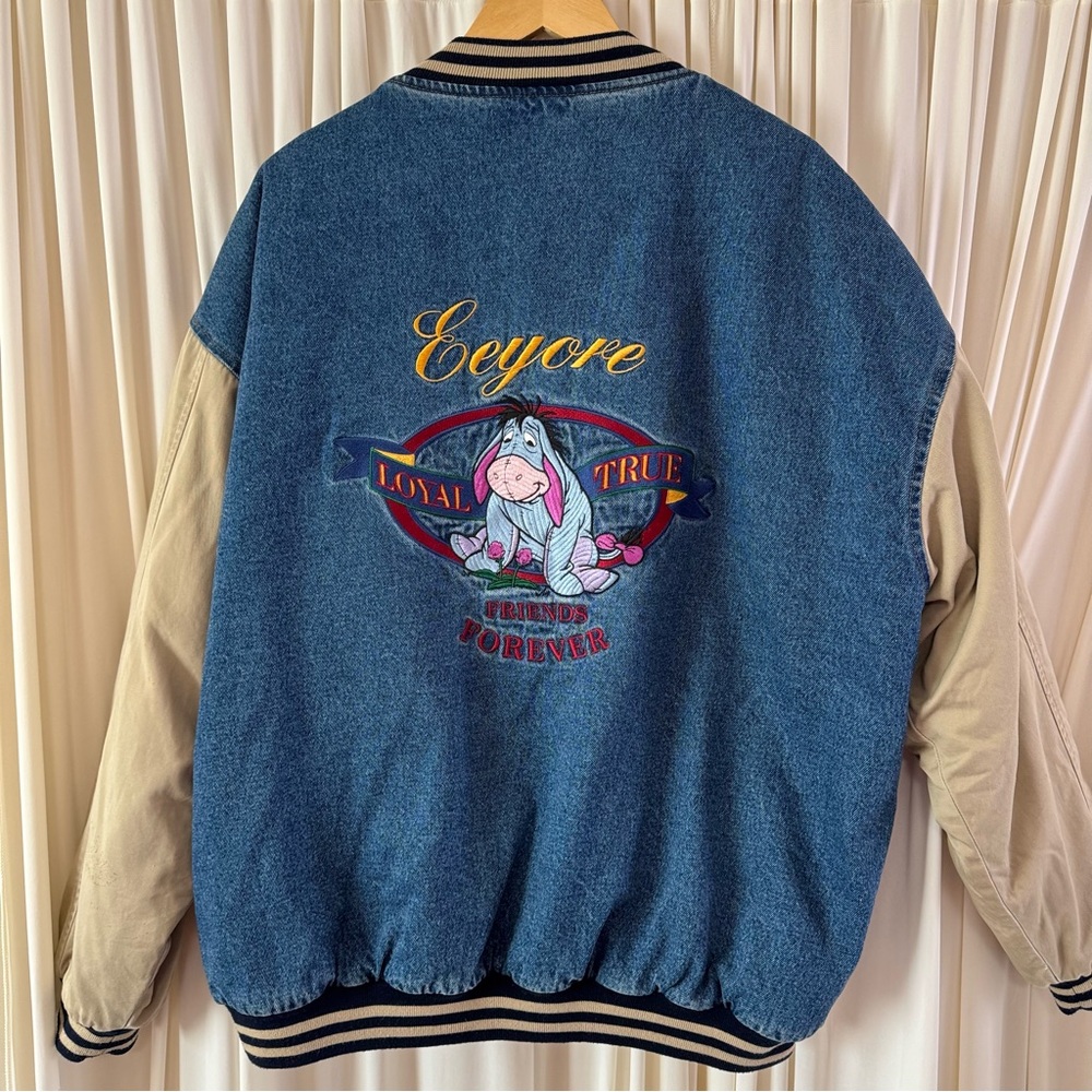 Rare 90S‎ Vintage Disneyland Winnie The Pooh Eeyore Embroidery Denim Stadium Y2K - Picture 7 of 8
